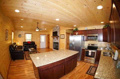 Kitchen and Living Area - Full kitchen looking into living area