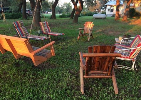 The Outdoor Living Room under the Live Oak Trees