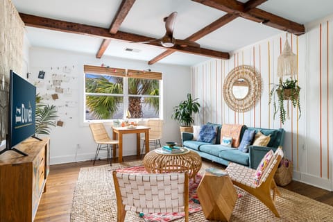 Boho Living Room with Smart TV