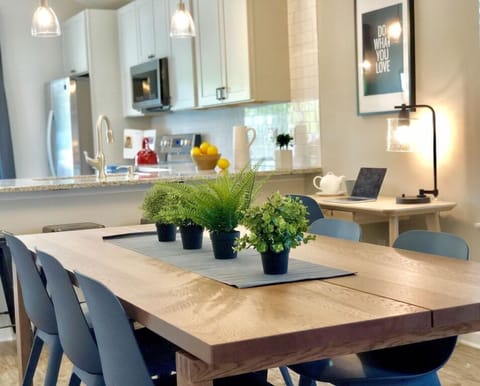 Dining table with seating for 8