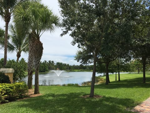 Lake outside lanai and pool area 