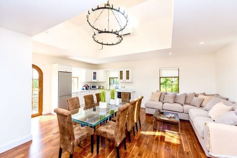 Cottage kitchen dining and seating areas