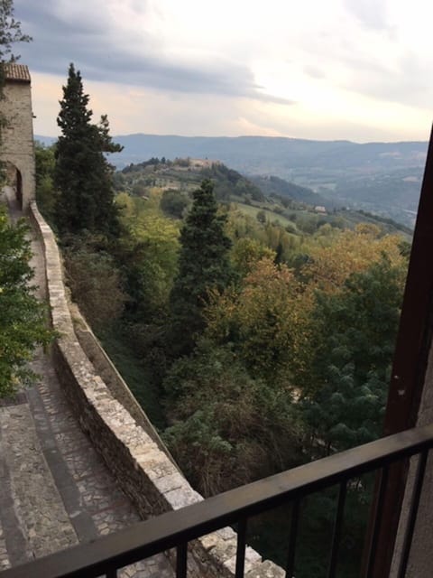 View from the bedroom window towards the valley