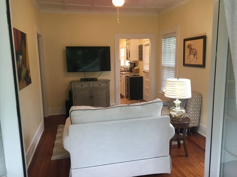 Small cozy den with smart flatscreen TV