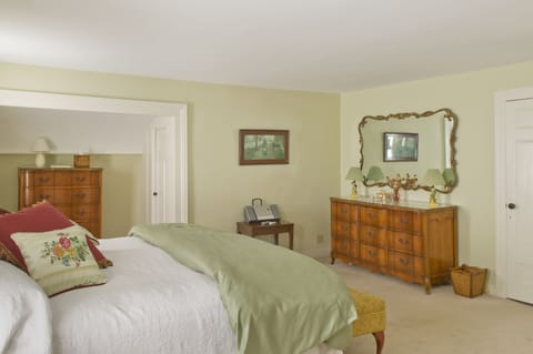 Master bedroom with king bed. Looking east.