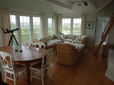 Upstairs living room- bright and airy