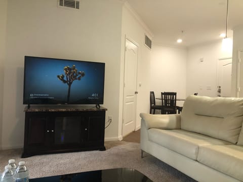 I’m Setting on the love seat: Living & dining  areas 3 seaters , 65” smart TV