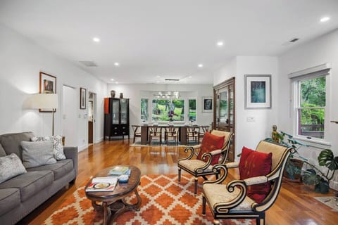 Living room and dining room