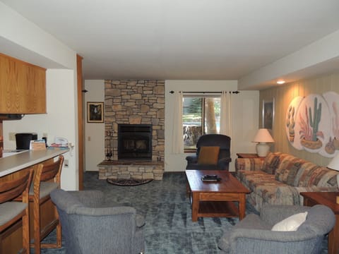 Living room with fireplace