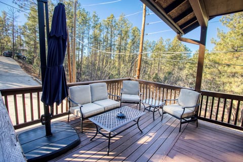 Take in beautiful views year-round from the porch, filled with the refreshing scent of pine trees that invites you to relax and unwind.