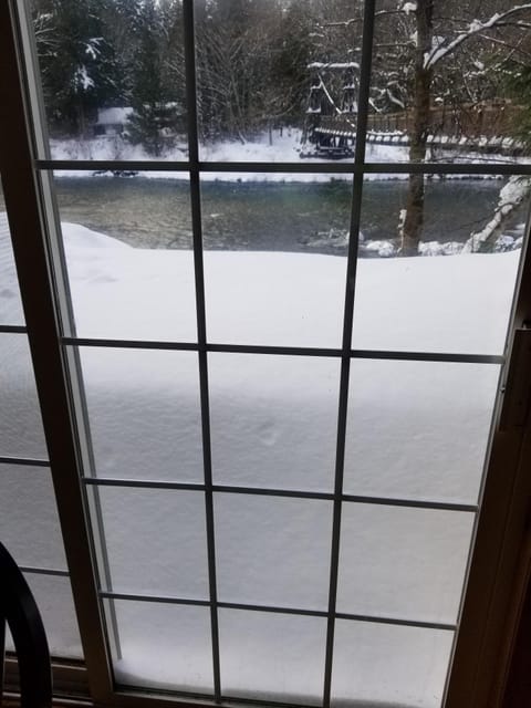 Snow half way up our back sliding door.