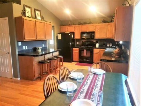 Living room is open to kitchen and dining