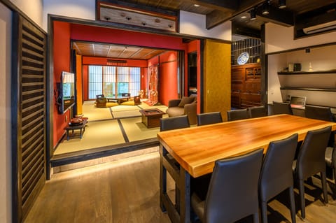 Miyagawacho Samurai Machiya dining room and living room.