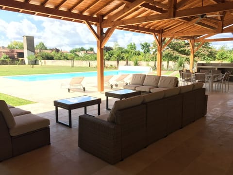 Covered Terrace overlooking Heated Salt Water Pool