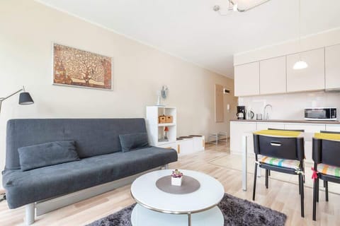 Living room with a comfortable sofa and TV. 