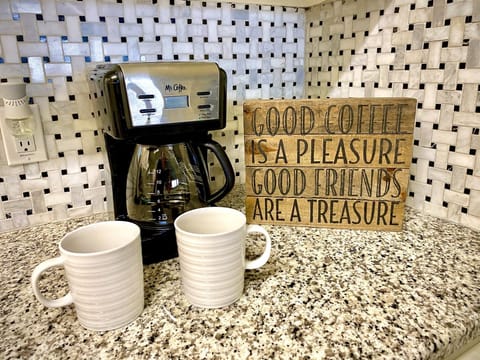Morning coffee on the balcony is a lake lover's dream.