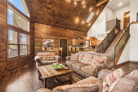 Comfortable furniture in the living room on the main level