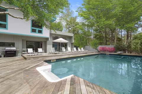 a spacious deck surrounds our pool, lights allow for evening swims