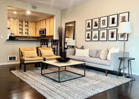 Enjoy modern and cozy furnishings from West Elm and Crate and Barrel