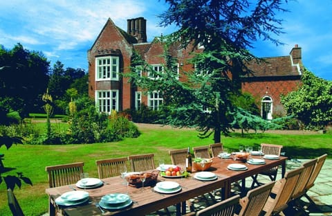 Lovely, lawned garden with garden furniture