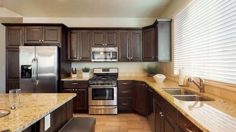 Deluxe stainless steel appliances and plenty of space to cook