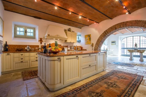 The kitchen in the main villa.