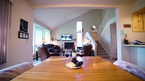 Oversized dining room table with an open floorplan