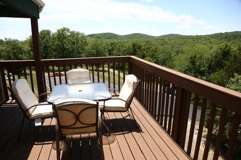 Covered Patio with a Rustic Views.