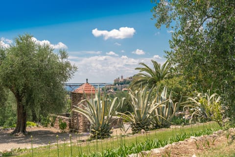 The villa overlooks the nearby village of Chateauneuf de Grasse