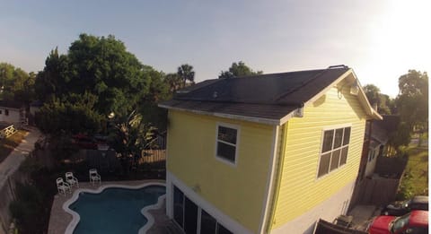 Pool and spa just below cottage.