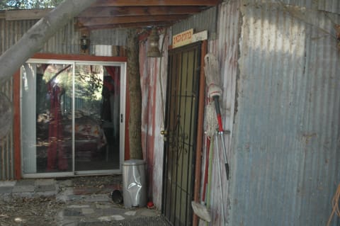View of back entrance to Cabin overlooking the garden