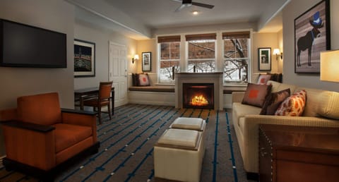 living area with pull out sofa. 
