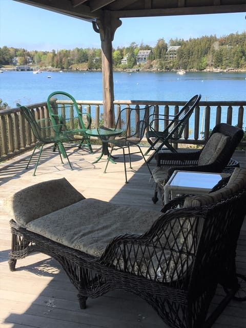 Enjoy your morning coffee and watch the harbor