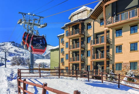 Resort is steps from the gondola base.