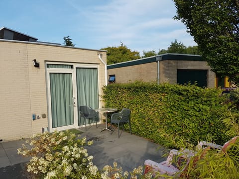 Terrace with garden furniture.