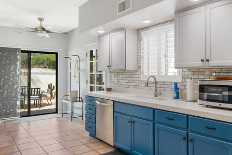 Kitchen view towards from patio.