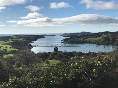 a view of castle haven harbour from a nearby scenic spot popular with walkers
