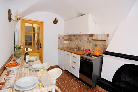 The kitchen with all modern appliances and all the necessary utensils