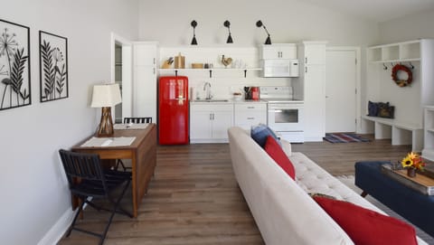 Dining table expands to seat 8 if needed. Extra chairs on request.