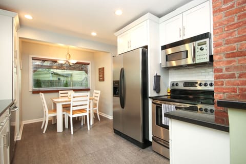 Dining area overlooking backyard