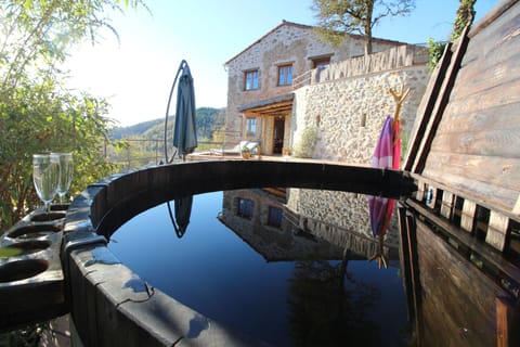 Private hot tub; comfortably takes 6 adults. 
