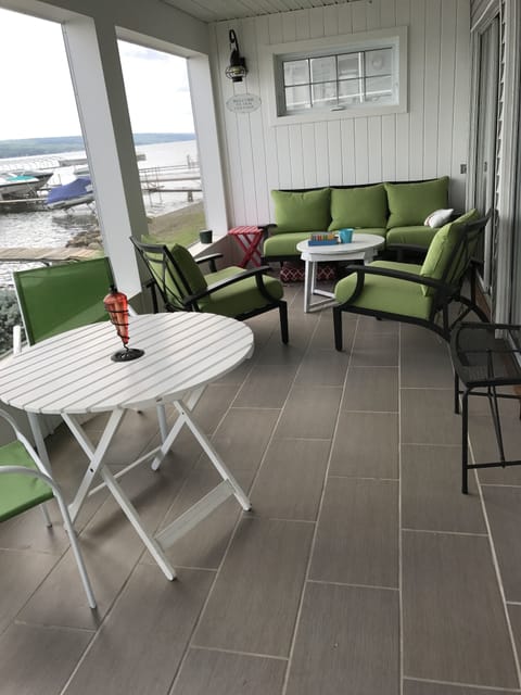 Beach level screened in porch