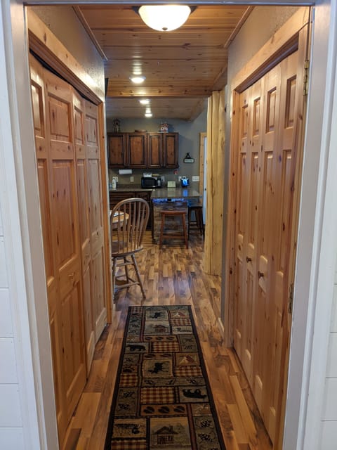 view into cabin from laundry room