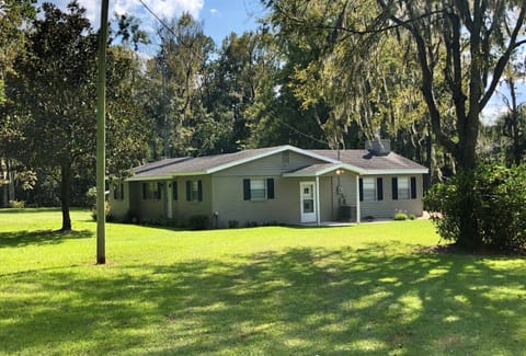Covered portico at entry of house