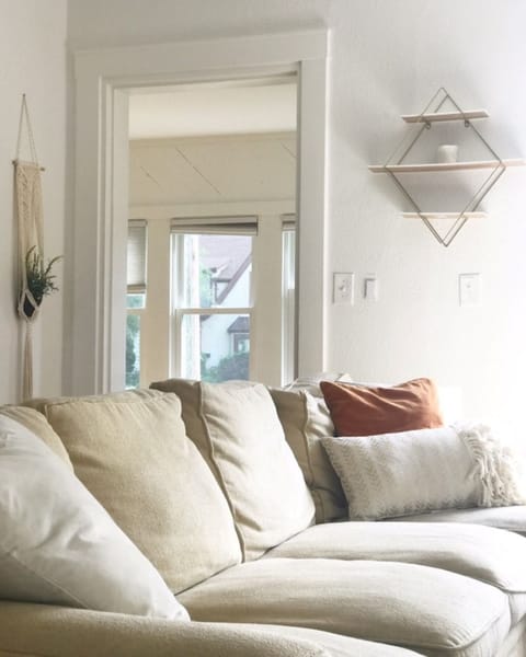 Comfy couch at the Windom House!