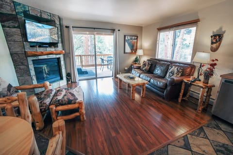 Living Room with Sliders to Deck