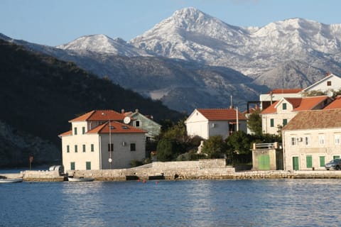 Lepetane in April. Villa Resor & front garden in upper right