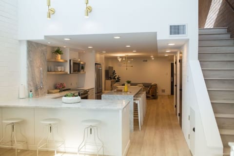Large kitchen perfect for preparing meals or plating take out