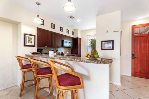 Bar Seating for 3 Overlooking the Kitchen at Fairway Villas Waikoloa B21