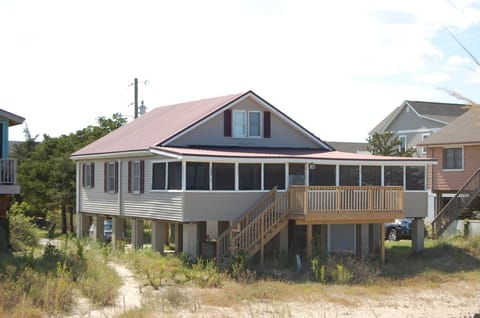 Looking at cottage from beach